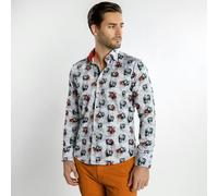 Claudio Lugli Misty Mustangs and Mares Horse Print Shirt - Grey - Large
