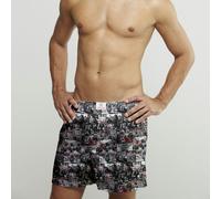 Claudio Lugli Mods And Rockers Cotton Poplin Print Boxer Shorts - Black - XL