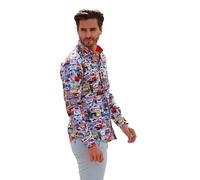 Claudio Lugli Monaco Grand Prix Print Shirt-White-Medium