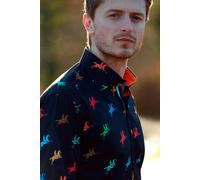Claudio Lugli Multi Horse Rider Print Shirt - Black - Medium