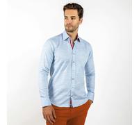 Claudio Lugli Pale Faint Shading Classic Shirt - Blue - 5XL