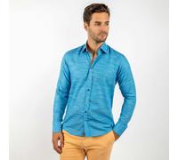 Claudio Lugli Pastel Knitted Cotton Classic Shirt - Navy - XXL