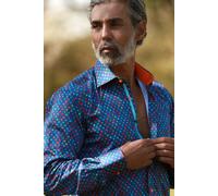 Claudio Lugli Pixel Matrix Print Shirt - Small - Navy