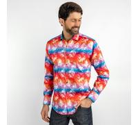 Claudio Lugli Red Tie Dye Skulls Print Shirt - Red - XXL