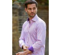 Claudio Lugli Red, White & Purple Check - White - Medium