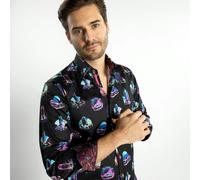 Claudio Lugli Retro Car Men Print Shirt - Black - Medium