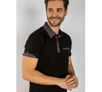 Claudio Lugli Signature Polo Shirt with Dogtooth Insert - Medium - Black