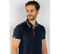 Claudio Lugli Signature Polo Shirt with Ornamental Insert - 3XL - Navy
