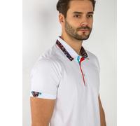 Claudio Lugli Signature Polo Shirt with Ornamental Insert - Medium - White