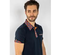 Claudio Lugli Signature Polo Shirt with Squares Insert - 3XL - Navy