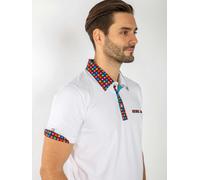 Claudio Lugli Signature Polo Shirt with Squares Insert - XL - White