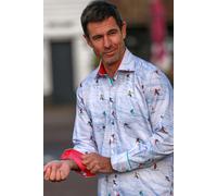 Claudio Lugli Ski Slopes Print Shirt - White - 4XL
