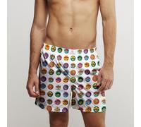 CLAUDIO LUGLI Skull Badge Cotton Poplin Print Boxer Shorts in White | Size: XL CLAUDIO LUGLI White XL