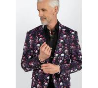Claudio Lugli Skull & Floral Printed Fitted Jacket - Purple - 48 UK/ 58 EU