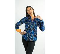 Claudio Lugli Snaffle Tie Dye Womens Print Shirt - Blue - 22.0