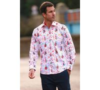 Claudio Lugli Splash Guitar Print Shirt - Medium - White