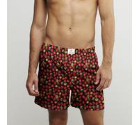 CLAUDIO LUGLI Strawberry Cotton Poplin Print Boxer Shorts in Black | Size: Medium CLAUDIO LUGLI Black M