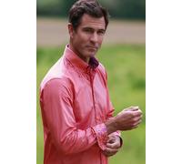 Claudio Lugli Stripe Double Collar Print Shirt - Orange - 5XL