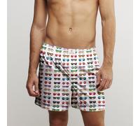 CLAUDIO LUGLI Sunglasses Cotton Poplin Print Boxer Shorts in White | Size: Small CLAUDIO LUGLI White S