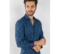 Claudio Lugli The Polo Player Tencel Print Shirt - Navy - Large