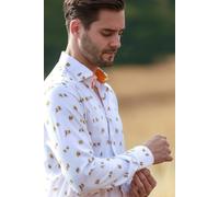 Claudio Lugli The Polo Player Tencel Print Shirt - White - 3XL