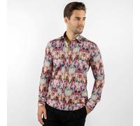 Claudio Lugli Tie Dye Art Striped Print Shirt - Red - 3XL