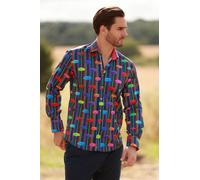 Claudio Lugli Umbrella Floating Stripe Print Shirt - Black - 3XL