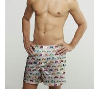 Claudio Lugli Vespa Stamp Cotton Poplin Print Boxer Shorts - Beige - 3XL