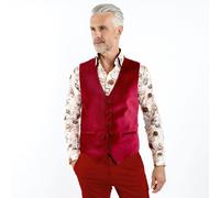 Claudio Lugli Vibrant Velvet Waistcoat - Burgundy - 50 UK/ 60 EU