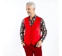 Claudio Lugli Vibrant Velvet Waistcoat - Navy Pair (Red Base) - 46 UK/ 56 EU