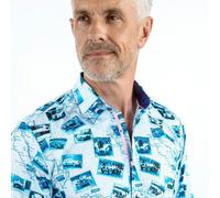 Claudio Lugli Vintage Italian Road Race Print Shirt - White - Large