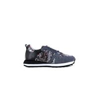 Claudio Lugli VINTAGE MOTORBIKE PRINTED LEATHER AND SUEDE TRAINERS - Grey - UK43 - SIZE 9