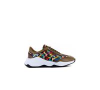 Claudio Lugli VINTAGE VINYL DISC PRINTED LEATHER TRAINERS - Brown - UK43 - SIZE 9