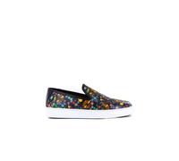 Claudio Lugli VINYL DISC PRINTED SLIP ON LEATHER SNEAKERS - Black - UK43 - SIZE 9