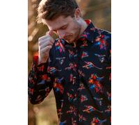 Claudio Lugli Watercolour Pheasant Print Shirt - 3XL - Black