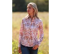 CLAUDIO LUGLI Women's Snaffle Print Shirt | Size: 16 CLAUDIO LUGLI Multicolor 16