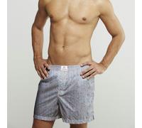 Claudio Lugli Zig Zag Cotton Poplin Print Boxer Shorts - Sky - XXL