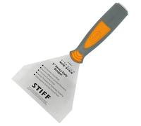 Clauss 18857 5-Inch Titanium Non-Stick Stiff Heavy Duty Bent Scraper with Threaded End - Grey/Yellow
