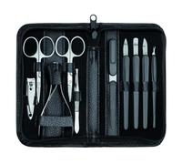 Clauss Manicure Case Real Leather, Black - 10-Part