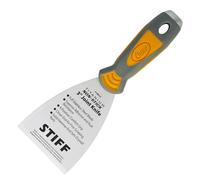 Clauss putty knife 3" (7.6 cm) with stiff, ground blade in professional quality | titanium bonded stainless steel blade with non-stick coating | non-slip, ergonomic handle | ideal for scraping | 18810