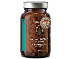 CLAV® Organic Thyroid Support, Iodine & Selenium Complex, 120 Capsules | For Thyroid Function, Energy Metabolism & Nerves, with Organic Sea Kelp & Mustard Seed, Lab-Tested, in Amber Glass, Vegan