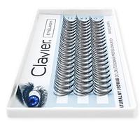 Clavier Artificial lashes in tufts C-Curl Classic | 10 real silk eyelash tufts | Different lengths from 8 to 15 mm | Natural looking, for a multidimensional effect