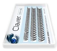 Clavier Artificial lashes in tufts C-Curl Classic | 10 real silk eyelash tufts | Different lengths from 8 to 15 mm | Natural looking, for a multidimensional effect