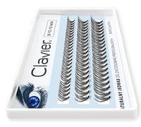 Clavier Artificial lashes in tufts C-Curl Classic | 10 real silk eyelash tufts | Different lengths from 8 to 15 mm | Natural looking, for a multidimensional effect