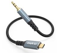 CLAVOOP USB C to Aux Cable 1 ft, USBC to 3.5mm Audio Aux Cord, Short Type C to Auxiliary 1/8 Jack Adapter Male to Male for iPhone 16 15 Pro Max Plus, Galaxy S24 S23, Headphone, Tablet, Amplifier