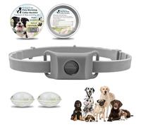 Clavya Tags for Dogs, 100% Natural Ingredients, 4 Months Long Lasting Protection, Clavya Fle-a and Tic-k Tags For Dogs, Clav-ya Fle-a Tag-s for Dog-s, Waterproof, Adjustable Size for Mud, Swim (GRAY)