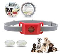 Clavya Tags for Dogs, 100% Natural Ingredients, 4 Months Long Lasting Protection, Clavya Fle-a and Tic-k Tags For Dogs, Clav-ya Fle-a Tag-s for Dog-s, Waterproof, Adjustable Size for Mud, Swim (RED)