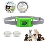 Clavya Tags for Dogs, 100% Natural Ingredients, 4 Months Long Lasting Protection, Clavya Fle-a and Tic-k Tags For Dogs, Clav-ya Fle-a Tag-s for Dog-s, Waterproof, Adjustable Size for Mud, Swim (GREEN)