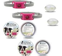 Clavya Tags for Dogs, 2025 New Clavya Natural Collar for Dog, 4 Months Long Lasting Protection, Waterproof Design, Adjustable Size for Small Medium and Large, For Rain, Mud, River, Swim (Pink*2pcs)