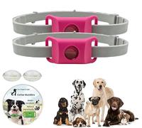 Clavya Tags for Dogs,Clavya Natural Collar for Dog, Waterproof Design, Extremely Stretchable - Fits Every Dog, Waterproof and adjustable size For Rain, Mud, River, Swim (2Pcs-Pink)
